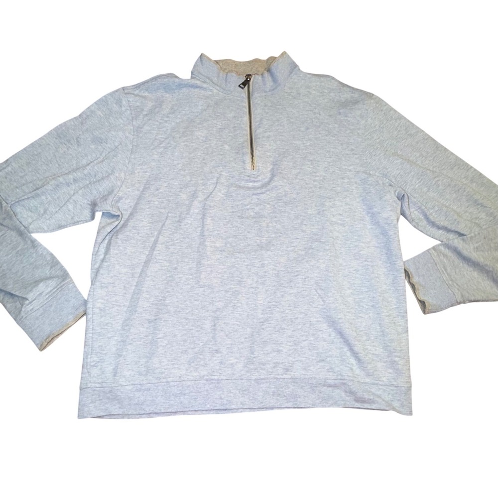 Turtleson Mens Medium 1/4 Zip Pullover Light Blue 100% Pima Cotton Sweater